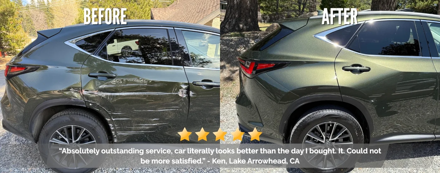 Lake Arrowhead customer vehicle before and after repair